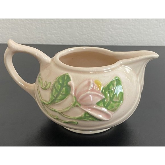 Hull Art Creamer Pink Magnolias Matt Finish H-21-3 3/4" USA Pink Pottery - Picture 3 of 8